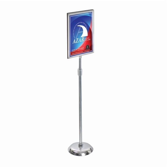 11"W x 17"H Two-Sided Slide-In Floor Stand on Chrome Base