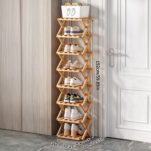 8-Tier Vertical Foldable Shoe Rack