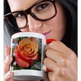 thumbnail image 2 of 3dRose, Peach Rose III, 15oz Two-Tone Red Mug, 2 of 7