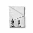 thumbnail image 2 of Alcohol Soft Flannel Fleece Throw Blanket, Ink Drawing Style Bottles of Strong Alcohol Composition Distilled Beverages, Cozy Plush for Indoor and Outdoor Use, 50" x 60", Black and White, by Ambesonne, 2 of 6