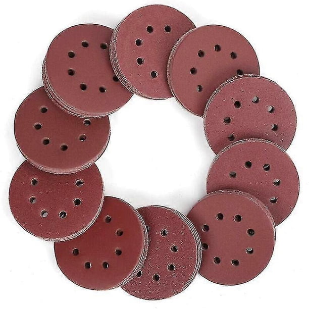 150 Pieces Sanding Discs, 125mm Sanding Discs With 8 Holes, Grit 60, 80, 100, 120, 150,180, 240, 320, 400, 600 For Polishing, Rust Removal, Finishing