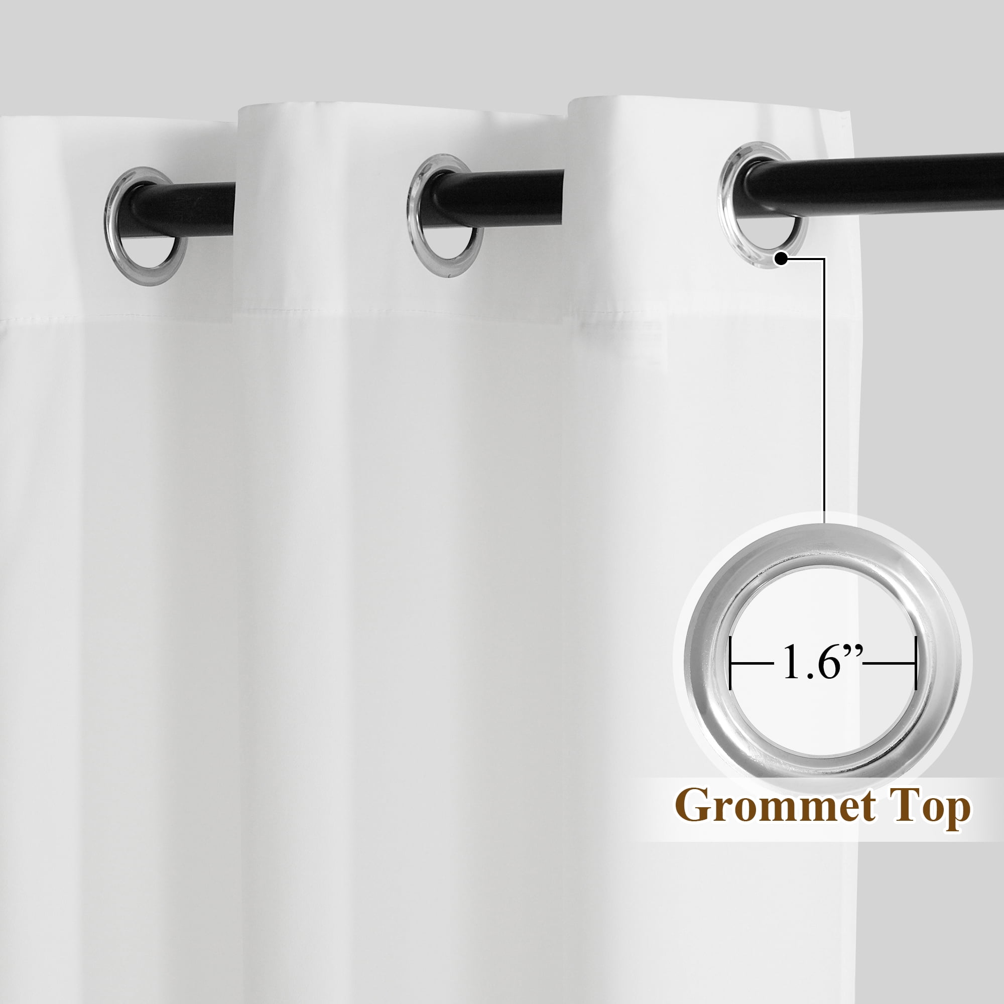 StangH Non-See-Through White Privacy Sheer Curtains 96 inches Long - 2 Panels Set Light & Privacy Balance Drapes With Grommet Design for Office/Baby Room/Office/Home Decor, W52 x L96