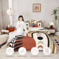 thumbnail image 3 of Manfei Boho Celestial Twin Comforter Sets, Mid Century Art Bedding Set, Brown, Green and Black, Reversible 2 Pieces, 1 Comforter and 1 Pillowcase, 3 of 6