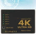thumbnail image 4 of Conmutador de interfaz multimedia HD 4K 2K 30 Hz, convertidor de vídeo HD de 5 puertos para proyector de DVD y HDTV, 4 of 12