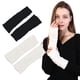 thumbnail image 1 of 2 pares de calentadores de brazos de invierno para mujer, guantes cálidos sin dedos tejidos a mano, 1 of 7