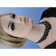 thumbnail image 3 of Faux Crystal Black Silver Tone Beaded Collar Choker Bib Necklace Adjustable Womens Jewelry, 3 of 4