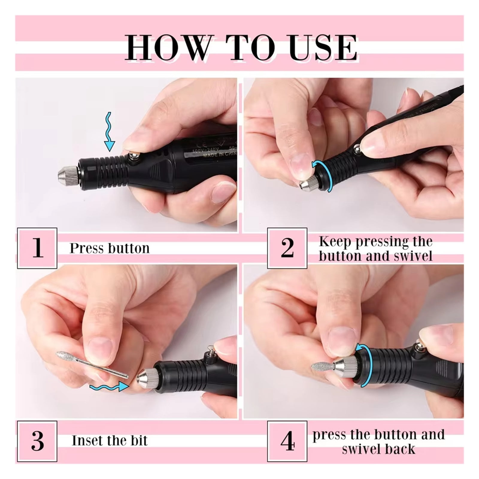 Simplified Electric Nail Sander Pedicure Manicure Tools Professional Nail Drill Machine Low Noise Cutters Nail File Kit