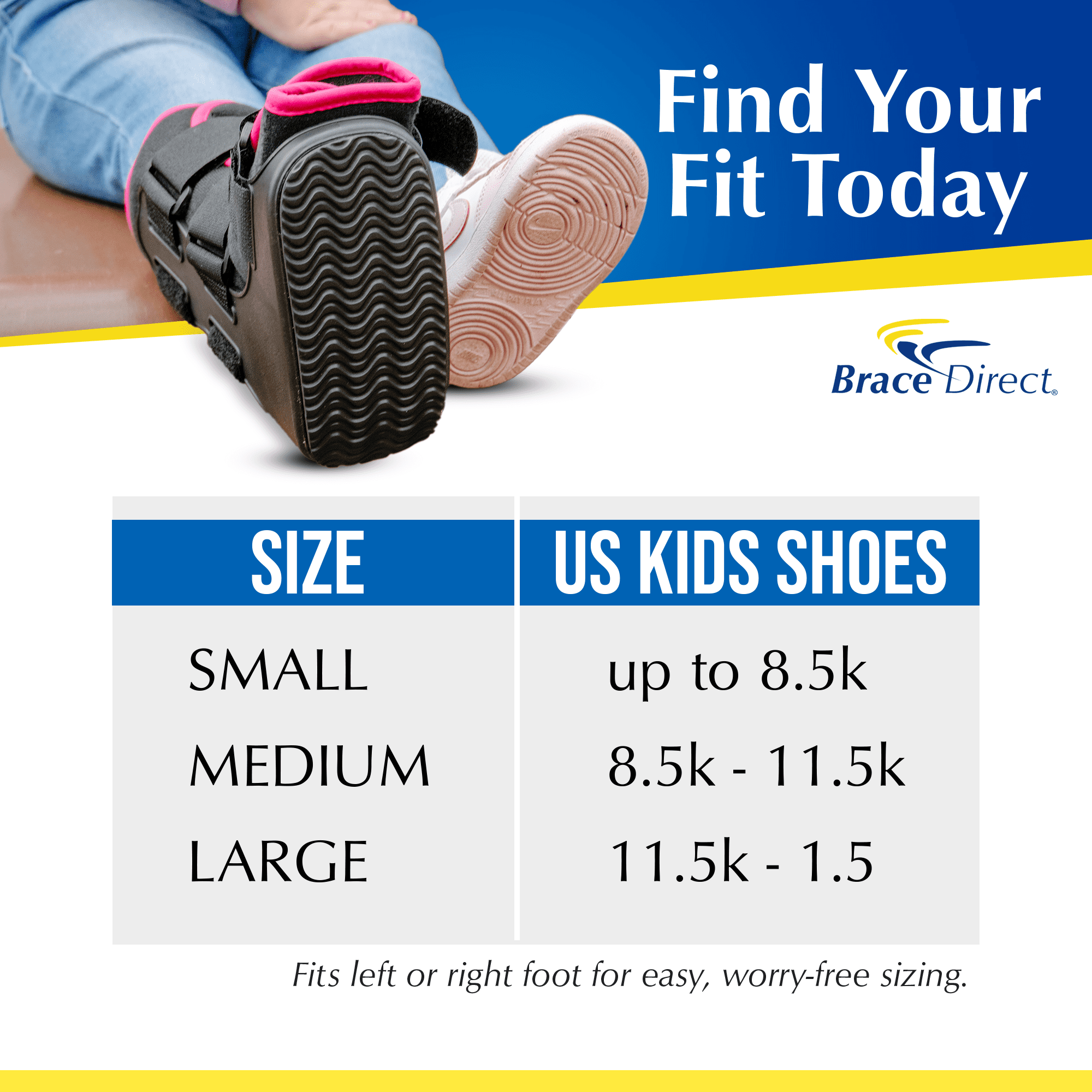 Brace Direct Pediatric Walker Fracture Boot - Kids Walking Boot For Foot And Ankle Injuries PDAC L4386, L4387