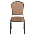 thumbnail image 4 of Emma + Oliver 4 Pack Crown Back Banquet Stack Chair in Gold Diamond Fabric-Gold Vein Frame, 4 of 12