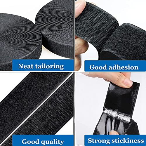 1 Inch x 26 Feet Self Adhesive Hook and Loop Tape Sticky Back Fastener Roll Nylon Heavy Duty Strips/Industrial Strength Sticky Fastener for Picture and Tools Hanging Pedal Board Fastening 