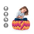 thumbnail image 2 of Geometrical Storage Toy Bag Chair, Chevron Pattern Illustration Colorful Column Like Elements Image Art Print, Stuffed Animal Organizer Washable Bag, Large Size, Multicolor, by Ambesonne, 2 of 3