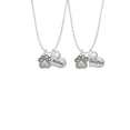 thumbnail image 2 of Delight Jewelry Silvertone Large Paw Mother & Daughter Heart Necklaces (Set of 2), 19"+2", 2 of 4