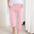 thumbnail image 2 of Women Comfortable High Waisted Wide Leg Pants Drawstring Elastic Trousers Comfy Straight Leg Long Pants With Pockets, 2 of 5