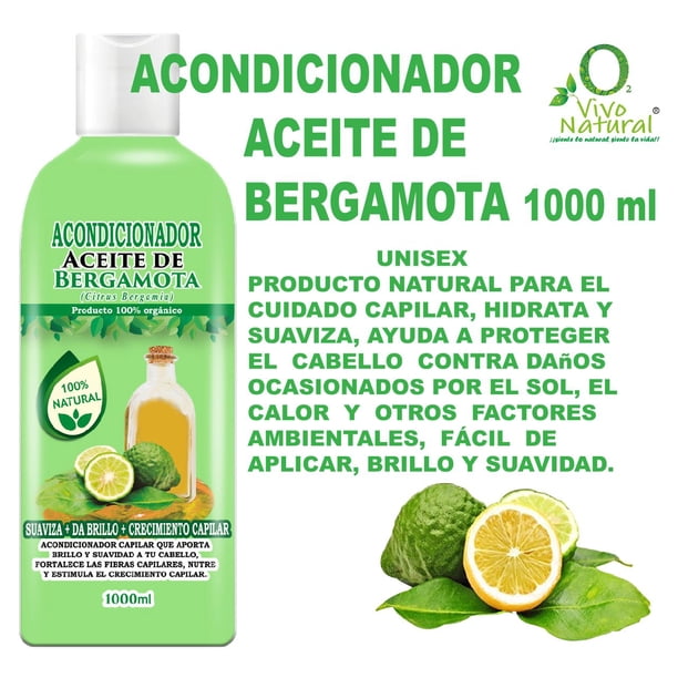 Acondicionador Aceite de Bergamota 1000 ml VivoNatural Crecimiento Capilar, Cabello suave y con brillo