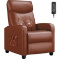 thumbnail image 1 of Comhoma Push Back Massage Recliner with Footrest, Brown, 1 of 10