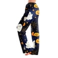 thumbnail image 2 of QWKLEAJ Halloween Pajama Pants Women Spooky Sleepwear Bottoms Cute Ghost Print Lounge Pants Flannel Holiday Trousers Fall Winter Cozy Sleep Pants Funny Skeleton Loungewear Festive Nightwear, 2 of 9