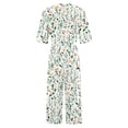 thumbnail image 4 of Edvintorg Rompers for Women 2025 Summer Vintage Floral Printed Short Sleeve V Neck Back Zipper Wide Leg Jumpsuit with Pocket Casual Loose Overalls for Women, 4 of 5