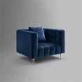 thumbnail image 6 of Adalyn Club Chair Navy Blue Velvet  Biscuit Tufted Lucite Leg, 6 of 9