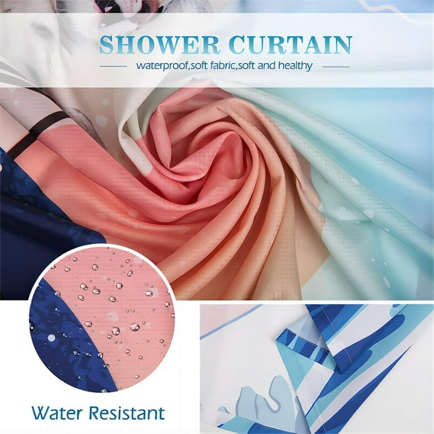 TOUXIHAA Superior Shark Shower Curtain Bathroom Curtain Set with Hooks Size  60x72 inches 