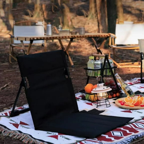 Portable Camping Chair, Foldable Outdoor Camping Backrest, Lightweight Beach Chair with Backpacking, Portable Leisure Chair, Cushion Seat, Folding Camping Chair, 38x39cm