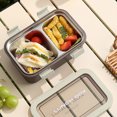 thumbnail image 4 of Kraoden Stainless Steel Insulated Lunch Box, Leak Proof, Portable Bento with Compartment Divider for Office, Home, Travel, Durable and Lightweight Meal Container, 4 of 6