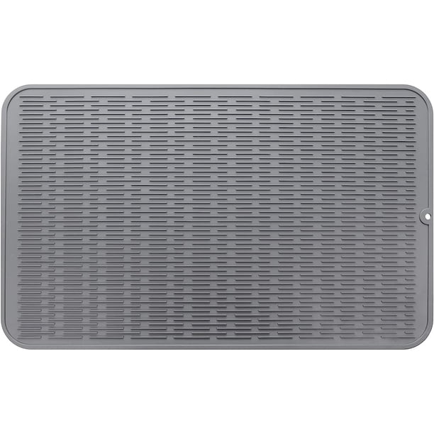 MicoYang Tapete de silicona para secar platos para uso múltiple, fácil de limpiar, ecológico, tapete de silicona resistente al calor para encimera o fregadero de cocina, refrigerador o revestimiento d