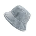 thumbnail image 2 of Cotton Bucket Hats for Women Womens Solid Color Winter Thermal Windproof Bucket Fisherman Hat For Women For Girls,Gray Women's Accessories Bucket Hats M, 2 of 3
