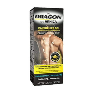 Dragon Gel with Arnica Topical Analgesic. Fast Acting Pain Relief for Muscles and Joints. Perfect for Backache, Arthritis, Strains, Bruises, and Sprains. 2 oz