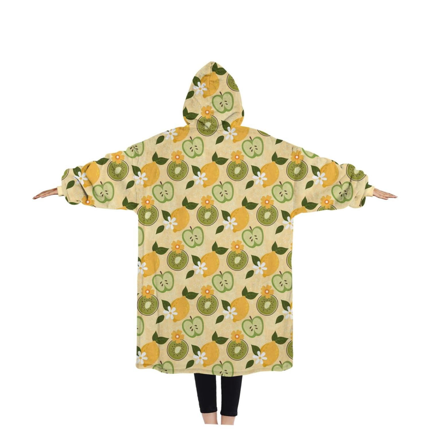 Wearable Adult Blanket Hoodie - Flannel Blanket Hoodie with Pockets -Sherpa Giant Hoodie Blankets for Women Men