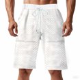 thumbnail image 1 of Sentmoon Mens Gym Shorts High Waist Loose 2025 Summer Golf Shorts Drawstring Solid Color Knitted Quick Dry Bathing Suit with Pockets Trendy for Sports Running White L, 1 of 8