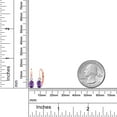 thumbnail image 5 of Gem Stone King 18K Rose Gold Plated Silver Purple Amethyst and White Created Sapphire Leverback Earrings for Women (0.98 Cttw, Gemstone February Birthstone, Oval 6X4MM, Round 2MM, 3/4 inch), 5 of 5