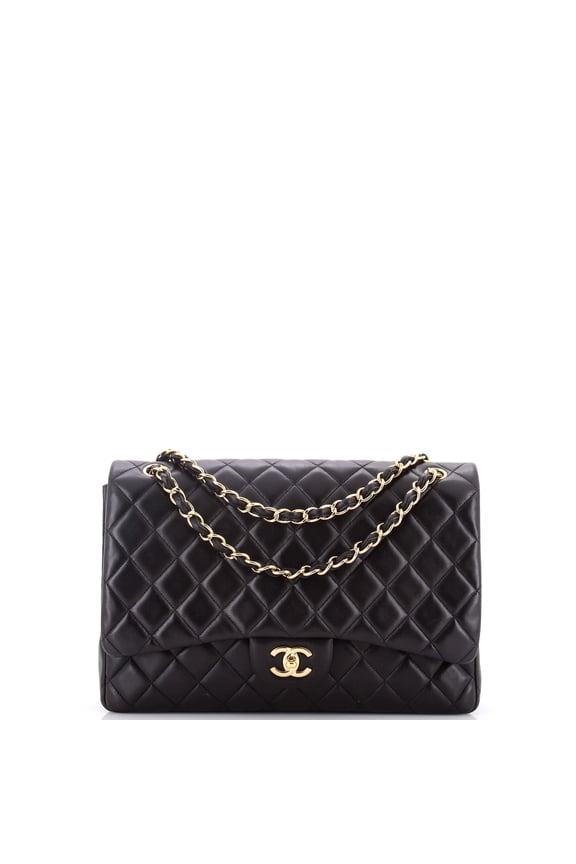 Pre-Owned Classic Single Flap Bag Quilted Lambskin Maxi By Rebag