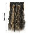 thumbnail image 2 of Long Curly Synthetic Wig with Yellow Brown Highlights for Women Natural Looking Hairpiece with Elastic Fishing Line, 2 of 7