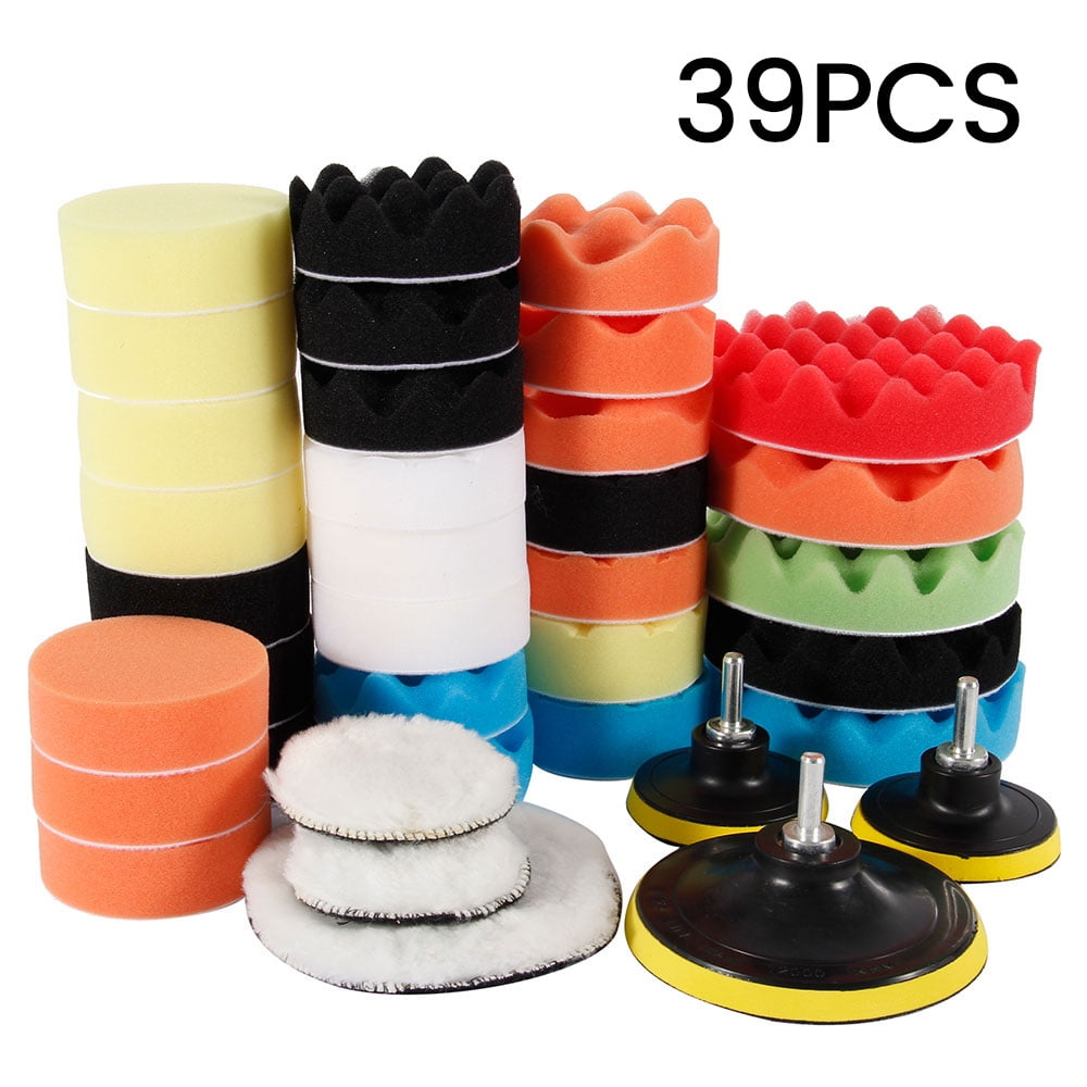 50pcs 3inch Buffing Waxing Polishing Sponge Pads Kit Set For Car Polisher Drill 