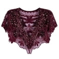thumbnail image 1 of GDREDA Robe Élégante en Maille Ample avec Châle, Foulard à Paillettes pour Banquet, Robe de Soirée Rétro, Rouge, Taille Unique, 1 of 3