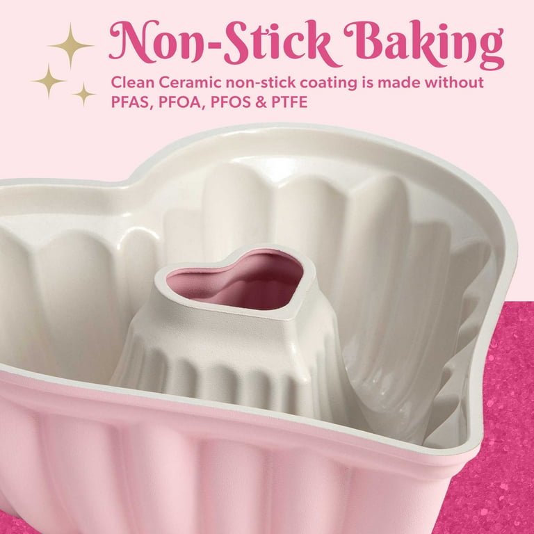 Free Shipping! Paris Hilton Pink Heart-Shaped Fluted Nonstick Pan