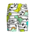thumbnail image 2 of Haiem Funny Dinosaurs on Stripes Men's Pajama Short with Soft Woven Cotton Elastic Waistband Sleep Short-Small, 2 of 9