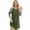 A-Army Green, variant on Nightgown for Womens 3/4 Raglan Sleeve Nightshirt Crew Neck Color Block Sleepwear Above Knee-Length Nightdress Soft Cozy Tee Sleepshirt Loungewear Loose Casual Lounge Pajama Dress, S-3XL
