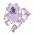 thumbnail image 7 of Halloween Pajamas Family Matching Set - 2 piece Ghost Print Long Sleeve Top & Pants Loungewear,Halloween Pajamas Matching Sets for Family Halloween Night for 130 Pjs, 7 of 7
