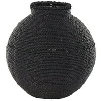 DecMode 13" Handmade Wrapped Pot Black Metal Vase