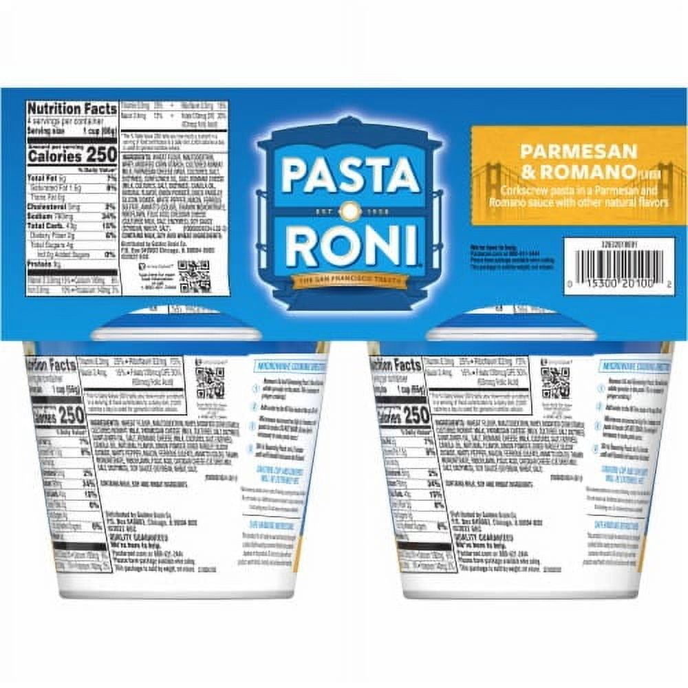 2X-Pasta Roni Parmesan & Romano Pasta Cups - 2.32 oz - 4 ct