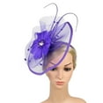 thumbnail image 3 of LEKODE Women's Fascinators Fascinators for Women Fashion Hats for Women Head Piece for Women Ladies Hats Fasteners Hats for Women Tea Party Accessories for Women Purple One Size, 3 of 7