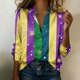 thumbnail image 3 of Camisetas de Manga Larga para las Mujeres Impresas Casual Suelto Cardigan Denim Chaqueta Estilo Invierno Superior, 3 of 5
