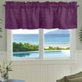 thumbnail image 3 of Purple Burlap Texture Farmhouse Short Window Curtain Valances, Farmhouse Vintage Purple Rod Pocket Kitchen Valances for Living Room Bedroom Bathroom Cafe 42" x 12", 3 of 8
