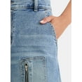 thumbnail image 3 of Madden NYC Women's Cargo Slouchy Capri Jeans, Sizes XXS-XXL, 3 of 4