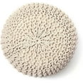 thumbnail image 6 of Round Pouf Ottoman - Cable Knitted Boho Poof - Home Décor Cord Pouffe Handmade Circular Footrest for Living Room - Bedroom - Kids Bedroom - 100% Cotton Pouf (19.5"x19.5"x14") - Ivory, 6 of 21