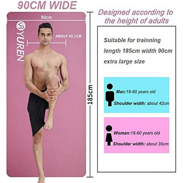 YUREN Thick Yoga Mat Extra Wide Long 72 X 35 Large Exercise Mat 