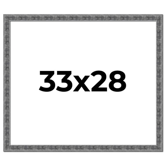 33x28 Frame Silver Black Rustic Sonoma Solid Wood Picture Frame | 1.5 Inch Moulding Width |