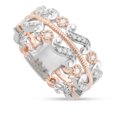 thumbnail image 3 of MyDiamondBox 1/4 Carat Total Weight (cttw) 10K White and Rose Gold Plating Fashion Band for Women (Size: 9), 3 of 3