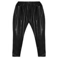 thumbnail image 4 of YONGHS Kids Girls Shiny Metallic Hip Hop Street Dance Harem Pants Trouser Black 5-6, 4 of 6
